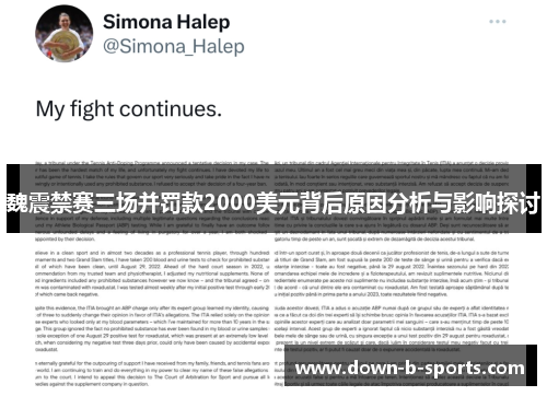 魏震禁赛三场并罚款2000美元背后原因分析与影响探讨