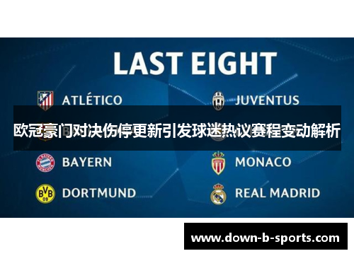 欧冠豪门对决伤停更新引发球迷热议赛程变动解析